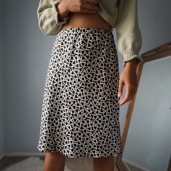 INC International Concepts Dresses & Skirts - SOLD Vintage 100% Silk Midi Geometric Skirt 8P